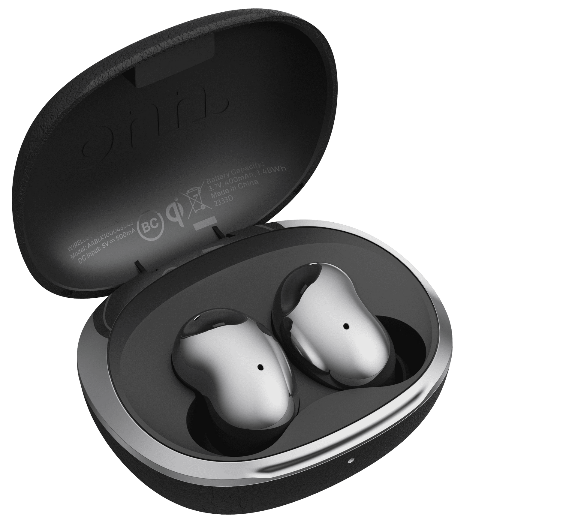 New - . Wireless Earphones with Adaptive Noise Cancellation & Charging Case, Black