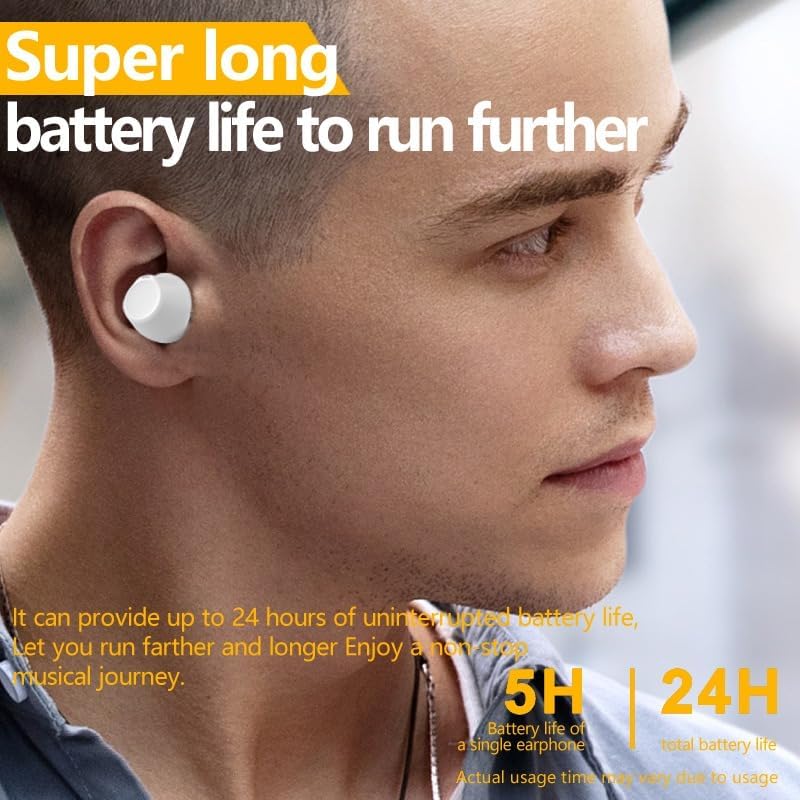 Wireless Earbuds, Bluetooth Headphones, TWS Earphones In-Ear Ear Buds Built in Mic Headset Premium Sound with Deep Bass for Workout, Gaming Sports, Work, Running, Gym