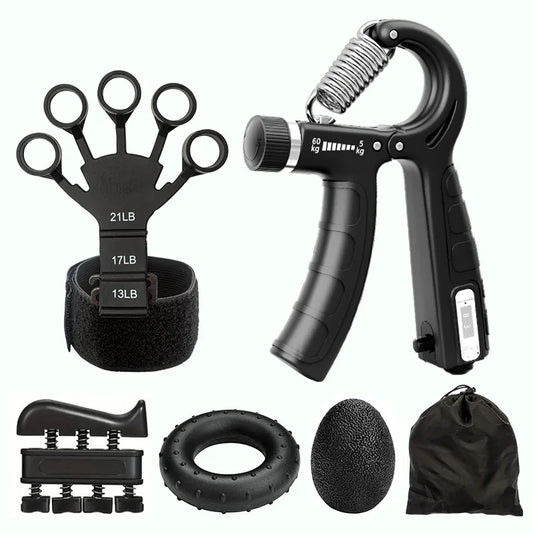 Grip Strength Trainer Set Wiht Finger Trainer Hand Grip Enhancer Finger Stretcher Grip Ring Muscle Decompression Ball