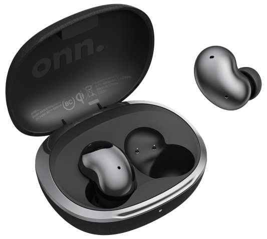New - . Wireless Earphones with Adaptive Noise Cancellation & Charging Case, Black